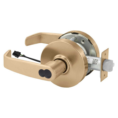 Sargent 2560-10XG71 LL 10 Grade 1 Electrified Cylindrical Lock Fail Secure L Lever L Rose LFIC Prep Disposable Core Deadlatch 5 Backset Satin Bronze Finish Non-Handed 2560-10XG71 LL 10