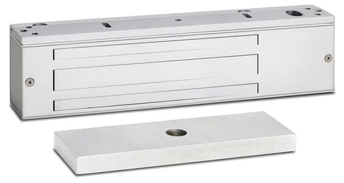 SDC 1581V Single EMLock Magnetic Locks Automatic Voltage Sensing Input 650 lbs Holding Force Satin Aluminum Clear Anodized 1581V