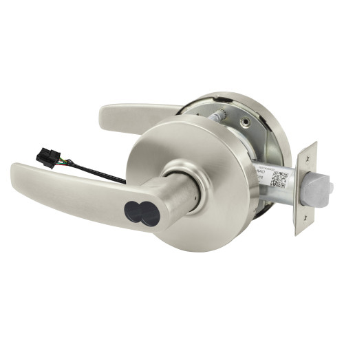Sargent 2360RX-10XG71 LB 15 Grade 1 Electrified Cylindrical Lock Fail Secure B Lever L Rose LFIC Prep Disposable Core Deadlatch Request to Exit 3-3/4 Backset Satin Nickel Plated Clear Coated Finish Non-Handed