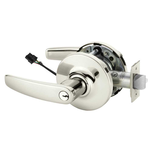Sargent 25SC-10XG71 GB 14 Grade 1 Electrified Cylindrical Lock Fail Secure B Lever G Rose 6-Pin Cylinder Schlage C Keyway Deadlatch 5 Backset Bright Nickel Plated Clear Coated Finish Non-Handed 25SC-10XG71 GB 14