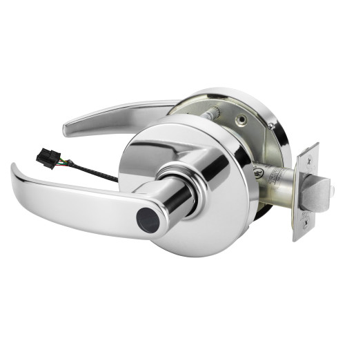 Sargent 23LC-10XG71 LP 26 Grade 1 Electrified Cylindrical Lock Fail Secure P Lever L Rose Less Cylinder Deadlatch 3-3/4 Backset Bright Chrome Finish Non-Handed