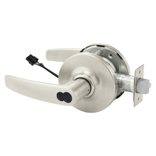 Sargent 60RX-10XG71 GB 15 Grade 1 Electrified Cylindrical Lock Fail Secure B Lever G Rose LFIC Prep Disposable Core Deadlatch Request to Exit Satin Nickel Plated Clear Coated Finish Non-Handed