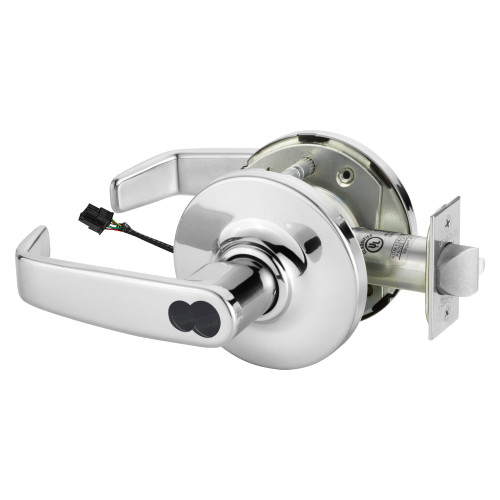 Sargent 60-10XG71 GL 26 Grade 1 Electrified Cylindrical Lock Fail Secure L Lever G Rose LFIC Prep Disposable Core Deadlatch Bright Chrome Finish Non-Handed