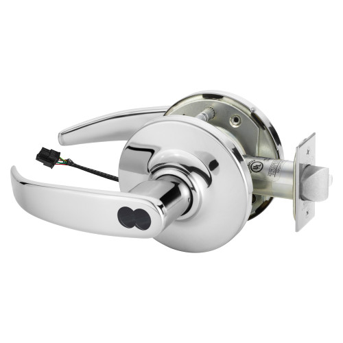 Sargent 70RX-10XG70 GP 26 Grade 1 Electrified Cylindrical Lock Fail Safe P Lever G Rose SFIC Prep Disposable Core Deadlatch Request to Exit Bright Chrome Finish Non-Handed