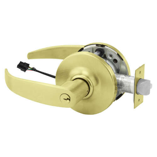 Sargent SC-10XG70 GP 4 Grade 1 Electrified Cylindrical Lock Fail Safe P Lever G Rose 6-Pin Cylinder Schlage C Keyway Deadlatch Satin Brass Finish Non-Handed