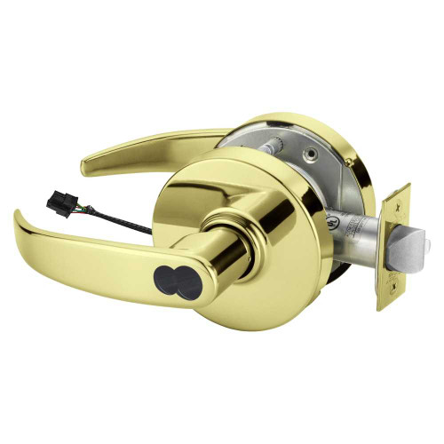 Sargent RXSF-10XG70 LP 3 Grade 1 Electrified Cylindrical Lock Fail Safe P Lever L Rose Schlage FSIC Prep Less Core Deadlatch Request to Exit Bright Brass Finish Non-Handed RXSF-10XG70 LP 3