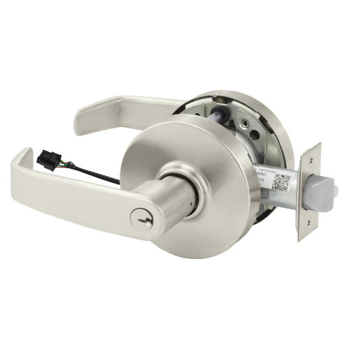 Sargent 25RXSC-10XG71 LL 15 Grade 1 Electrified Cylindrical Lock Fail Secure L Lever L Rose 6-Pin Cylinder Schlage C Keyway Deadlatch 5 Backset Request to Exit Satin Nickel Plated Clear Coated Finish Non-Handed 25RXSC-10XG71 LL 15
