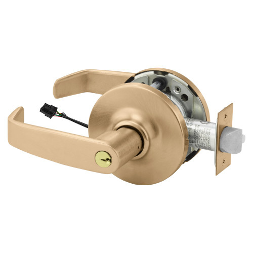 Sargent 23RXSC-10XG71 GL 10 Grade 1 Electrified Cylindrical Lock Fail Secure L Lever G Rose 6-Pin Cylinder Schlage C Keyway Deadlatch Request to Exit 3-3/4 Backset Satin Bronze Finish Non-Handed
