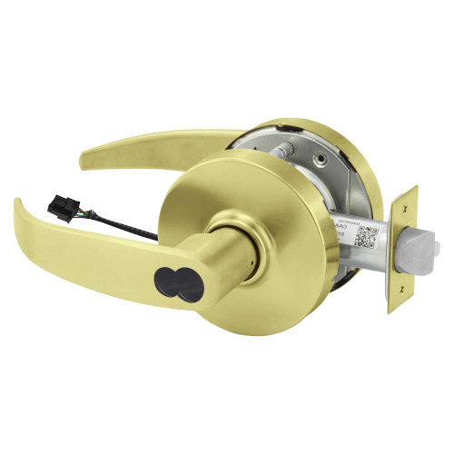 Sargent 2360-10XG71 LP 4 Grade 1 Electrified Cylindrical Lock Fail Secure P Lever L Rose LFIC Prep Disposable Core Deadlatch 3-3/4 Backset Satin Brass Finish Non-Handed 2360-10XG71 LP 4
