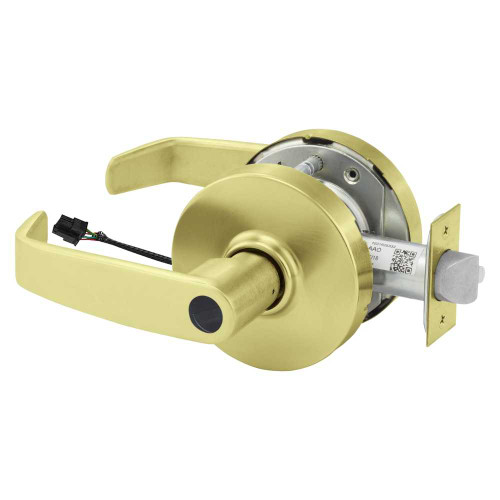 Sargent 25LC-10XG71 LL 4 Grade 1 Electrified Cylindrical Lock Fail Secure L Lever L Rose Less Cylinder Deadlatch 5 Backset Satin Brass Finish Non-Handed 25LC-10XG71 LL 4