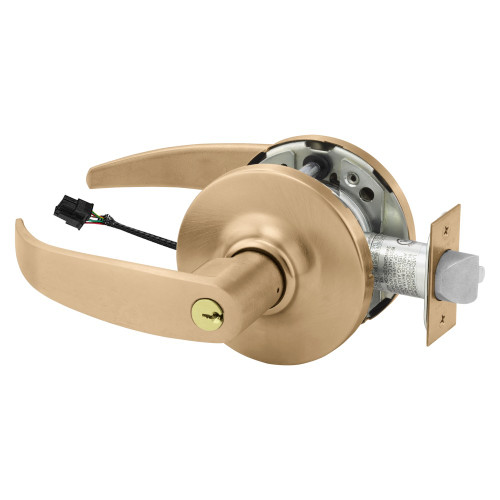 Sargent 25RX-10XG71 GP 10 Grade 1 Electrified Cylindrical Lock Fail Secure P Lever G Rose 6-Pin Cylinder Deadlatch 5 Backset Request to Exit Satin Bronze Finish Non-Handed