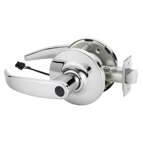 Sargent 25LCRX-10XG71 GP 26 Grade 1 Electrified Cylindrical Lock Fail Secure P Lever G Rose Less Cylinder Deadlatch 5 Backset Request to Exit Bright Chrome Finish Non-Handed