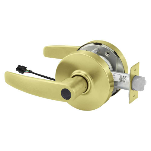 Sargent 23LCRX-10XG70 LB 4 Grade 1 Electrified Cylindrical Lock Fail Safe B Lever L Rose Less Cylinder Deadlatch Request to Exit 3-3/4 Backset Satin Brass Finish Non-Handed 23LCRX-10XG70 LB 4