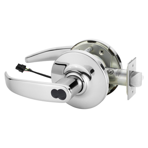 Sargent 2360-10XG71 GP 26 Grade 1 Electrified Cylindrical Lock Fail Secure P Lever G Rose LFIC Prep Disposable Core Deadlatch 3-3/4 Backset Bright Chrome Finish Non-Handed