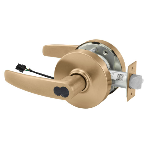Sargent 2360RX-10XG70 LB 10 Grade 1 Electrified Cylindrical Lock Fail Safe B Lever L Rose LFIC Prep Disposable Core Deadlatch Request to Exit 3-3/4 Backset Satin Bronze Finish Non-Handed