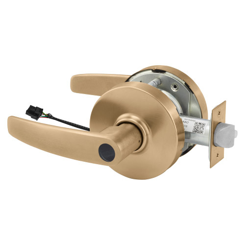 Sargent 25LCRX-10XG71 LB 10 Grade 1 Electrified Cylindrical Lock Fail Secure B Lever L Rose Less Cylinder Deadlatch 5 Backset Request to Exit Satin Bronze Finish Non-Handed