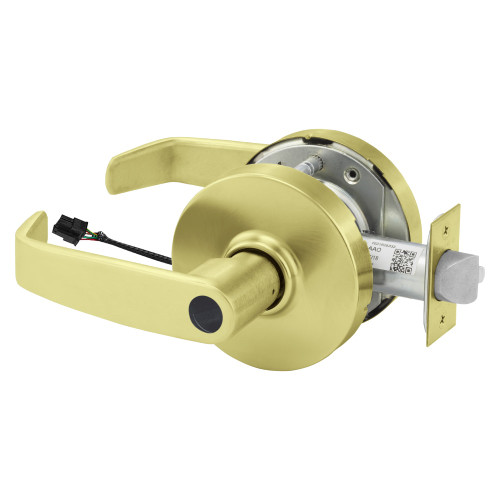 Sargent 23LCRX-10XG70 LL 4 Grade 1 Electrified Cylindrical Lock Fail Safe L Lever L Rose Less Cylinder Deadlatch Request to Exit 3-3/4 Backset Satin Brass Finish Non-Handed