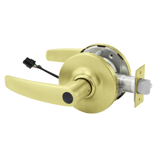 Sargent 23LC-10XG71 GB 4 Grade 1 Electrified Cylindrical Lock Fail Secure B Lever G Rose Less Cylinder Deadlatch 3-3/4 Backset Satin Brass Finish Non-Handed