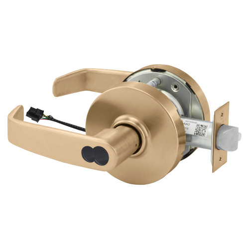 Sargent 2360RX-10XG70 LL 10 Grade 1 Electrified Cylindrical Lock Fail Safe L Lever L Rose LFIC Prep Disposable Core Deadlatch Request to Exit 3-3/4 Backset Satin Bronze Finish Non-Handed