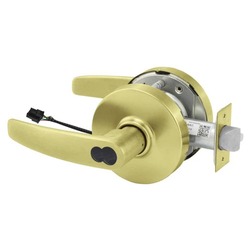Sargent 2560-10XG71 LB 4 Grade 1 Electrified Cylindrical Lock Fail Secure B Lever L Rose LFIC Prep Disposable Core Deadlatch 5 Backset Satin Brass Finish Non-Handed 2560-10XG71 LB 4