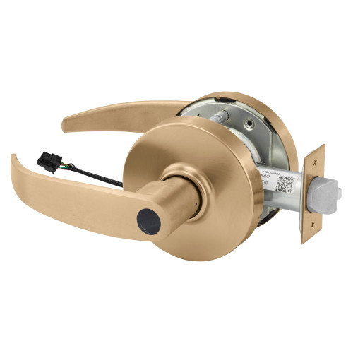 Sargent 25LC-10XG70 LP 10 Grade 1 Electrified Cylindrical Lock Fail Safe P Lever L Rose Less Cylinder Deadlatch 5 Backset Satin Bronze Finish Non-Handed