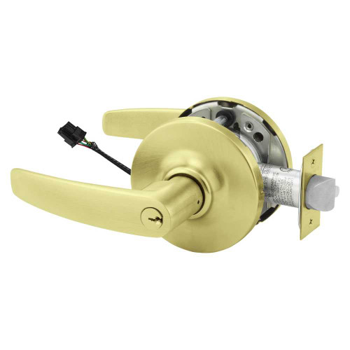 Sargent 25SC-10XG71 GB 4 Grade 1 Electrified Cylindrical Lock Fail Secure B Lever G Rose 6-Pin Cylinder Schlage C Keyway Deadlatch 5 Backset Satin Brass Finish Non-Handed 25SC-10XG71 GB 4