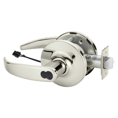Sargent 25RXSF-10XG70 GP 14 Grade 1 Electrified Cylindrical Lock Fail Safe P Lever G Rose Schlage FSIC Prep Less Core Deadlatch 5 Backset Request to Exit Bright Nickel Plated Clear Coated Finish Non-Handed 25RXSF-10XG70 GP 14