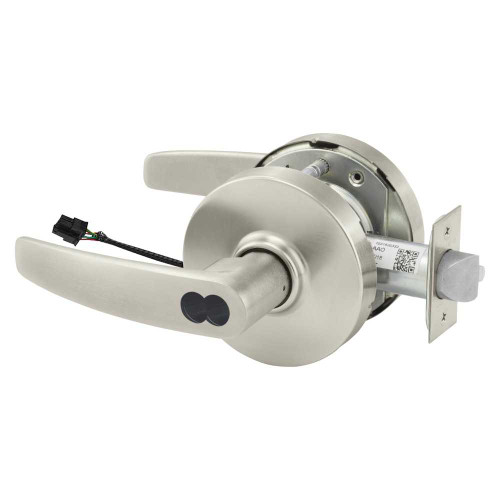 Sargent 2570RX-10XG71 LB 15 Grade 1 Electrified Cylindrical Lock Fail Secure B Lever L Rose SFIC Prep Disposable Core Deadlatch 5 Backset Request to Exit Satin Nickel Plated Clear Coated Finish Non-Handed 2570RX-10XG71 LB 15