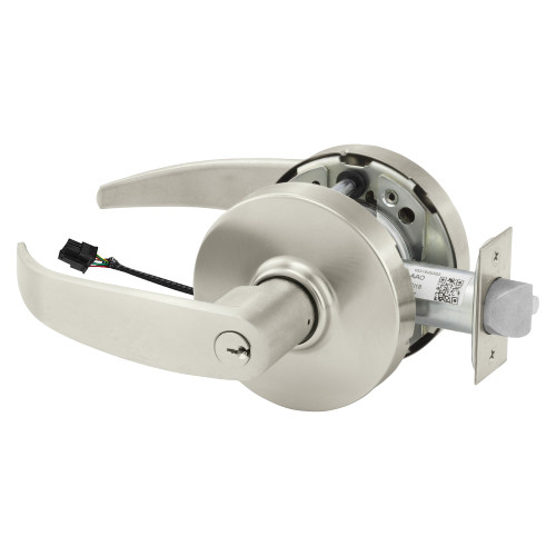 Sargent 23RXSC-10XG71 LP 15 Grade 1 Electrified Cylindrical Lock Fail Secure P Lever L Rose 6-Pin Cylinder Schlage C Keyway Deadlatch Request to Exit 3-3/4 Backset Satin Nickel Plated Clear Coated Finish Non-Handed
