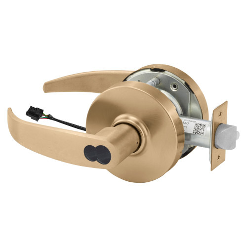 Sargent 2560RX-10XG71 LP 10 Grade 1 Electrified Cylindrical Lock Fail Secure P Lever L Rose LFIC Prep Disposable Core Deadlatch 5 Backset Request to Exit Satin Bronze Finish Non-Handed