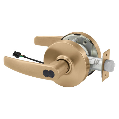 Sargent 2570-10XG71 LB 10 Grade 1 Electrified Cylindrical Lock Fail Secure B Lever L Rose SFIC Prep Disposable Core Deadlatch 5 Backset Satin Bronze Finish Non-Handed