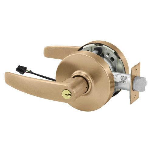 Sargent 25RXSC-10XG71 LB 10 Grade 1 Electrified Cylindrical Lock Fail Secure B Lever L Rose 6-Pin Cylinder Schlage C Keyway Deadlatch 5 Backset Request to Exit Satin Bronze Finish Non-Handed 25RXSC-10XG71 LB 10