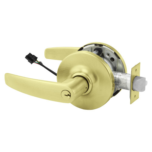 Sargent 23SC-10XG70 GB 4 Grade 1 Electrified Cylindrical Lock Fail Safe B Lever G Rose 6-Pin Cylinder Schlage C Keyway Deadlatch 3-3/4 Backset Satin Brass Finish Non-Handed