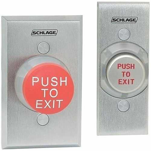 Schlage Electronics 623GR EX 1-5/8 Mushroom Button Single Gang Green PUSH TO EXIT 623GR EX
