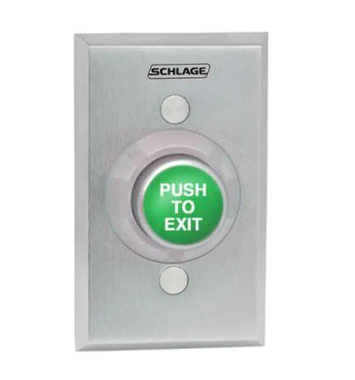 Schlage Electronics 621GR EX 1-1/4 Button Single Gang Green PUSH TO EXIT 621GR EX