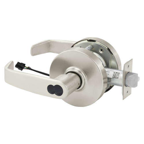 Sargent SF-10XG70 LL 15 Grade 1 Electrified Cylindrical Lock Fail Safe L Lever L Rose Schlage FSIC Prep Less Core Deadlatch Satin Nickel Plated Clear Coated Finish Non-Handed