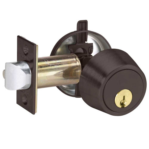 Schlage B250P6 613 Grade 2 Single Cylinder Deadlatch Conventional 6-Pin Cylinder 2-3/8 Backset Dark Oxidized Satin Bronze Oil Rubbed Finish B250P6 613