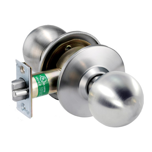 Arrow HK02-BB-630 Grade 1 Privacy Cylindrical Lock Ball Knob Non-Keyed Satin Stainless Steel Finish Non-handed