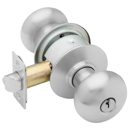 Schlage A70PD PLY 626 Grade 2 Classroom Cylindrical Lock Plymouth Knob Conventional Cylinder Satin Chrome Finish Non-handed A70PD PLY 626