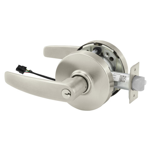 Sargent 25-10XG71 LB 15 Grade 1 Electrified Cylindrical Lock Fail Secure B Lever L Rose 6-Pin Cylinder Deadlatch 5 Backset Satin Nickel Plated Clear Coated Finish Non-Handed
