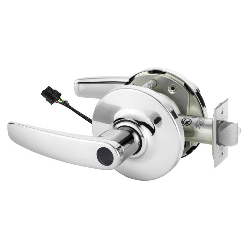 Sargent 25LC-10XG70 GB 26 Grade 1 Electrified Cylindrical Lock Fail Safe B Lever G Rose Less Cylinder Deadlatch 5 Backset Bright Chrome Finish Non-Handed