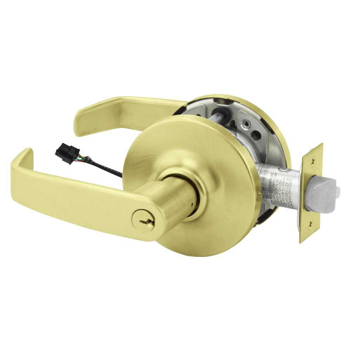 Sargent 25RXSC-10XG70 GL 4 Grade 1 Electrified Cylindrical Lock Fail Safe L Lever G Rose 6-Pin Cylinder Schlage C Keyway Deadlatch 5 Backset Request to Exit Satin Brass Finish Non-Handed 25RXSC-10XG70 GL 4