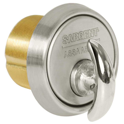 Sargent 124-41 32D x 101 Turn Knob Mortise Cylinder 1-1/8 Standard Sargent Cam Adams Rite Cam Satin Stainless Steel 124-41 32D x 101
