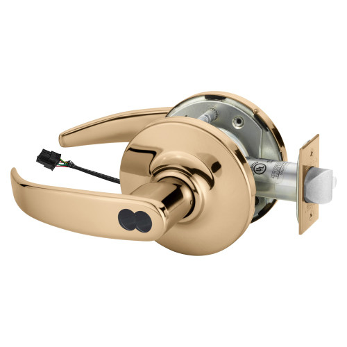 Sargent 2570RX-10XG70 GP 9 Grade 1 Electrified Cylindrical Lock Fail Safe P Lever G Rose SFIC Prep Disposable Core Deadlatch 5 Backset Request to Exit Bright Bronze Clear Coated Finish Non-Handed