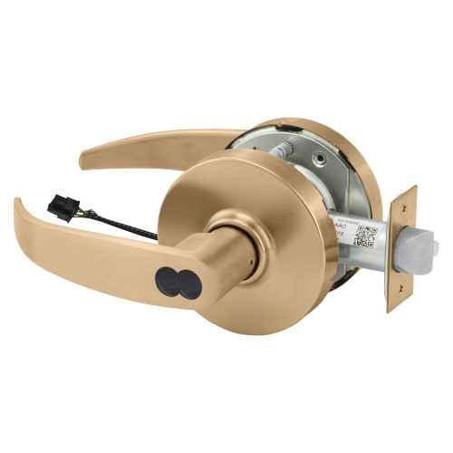 Sargent 2570-10XG71 LP 10 Grade 1 Electrified Cylindrical Lock Fail Secure P Lever L Rose SFIC Prep Disposable Core Deadlatch 5 Backset Satin Bronze Finish Non-Handed