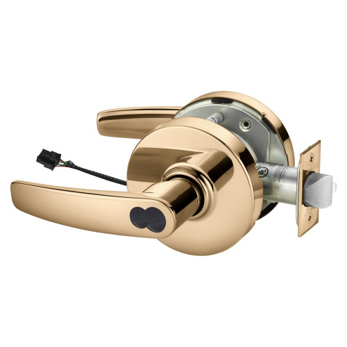 Sargent 2360-10XG70 LB 9 Grade 1 Electrified Cylindrical Lock Fail Safe B Lever L Rose LFIC Prep Disposable Core Deadlatch 3-3/4 Backset Bright Bronze Clear Coated Finish Non-Handed
