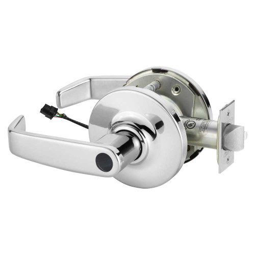 Sargent 25LCRX-10XG70 GL 26 Grade 1 Electrified Cylindrical Lock Fail Safe L Lever G Rose Less Cylinder Deadlatch 5 Backset Request to Exit Bright Chrome Finish Non-Handed 25LCRX-10XG70 GL 26