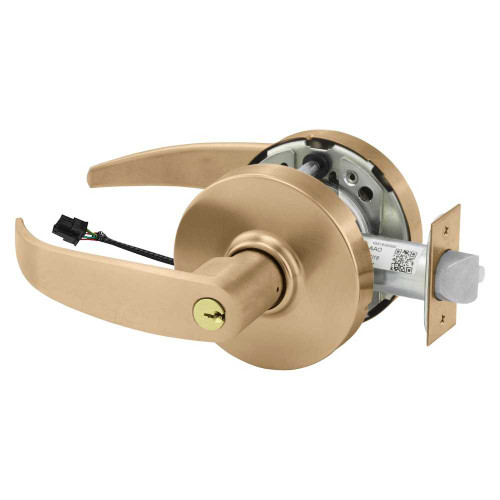 Sargent 25RXSC-10XG70 LP 10 Grade 1 Electrified Cylindrical Lock Fail Safe P Lever L Rose 6-Pin Cylinder Schlage C Keyway Deadlatch 5 Backset Request to Exit Satin Bronze Finish Non-Handed 25RXSC-10XG70 LP 10