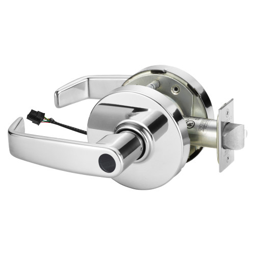 Sargent LC-10XG70 LL 26 Grade 1 Electrified Cylindrical Lock Fail Safe L Lever L Rose Less Cylinder Deadlatch Bright Chrome Finish Non-Handed