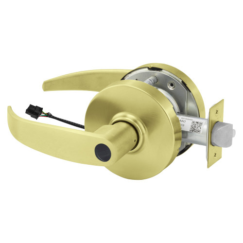 Sargent LC-10XG71 LP 4 Grade 1 Electrified Cylindrical Lock Fail Secure P Lever L Rose Less Cylinder Deadlatch Satin Brass Finish Non-Handed
